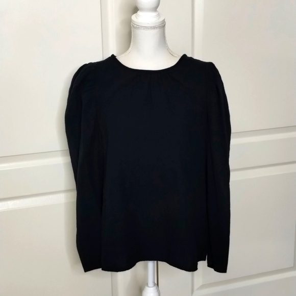 Universal Thread women's XL black gauge material puff sleeve blouse - Picture 1 of 10